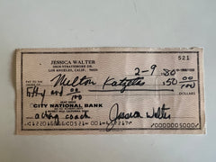 Jessica Walter signed check