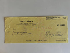 Zeppo Marx signed check