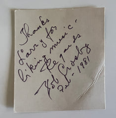 Jazz Musician Bob Crosby signed note