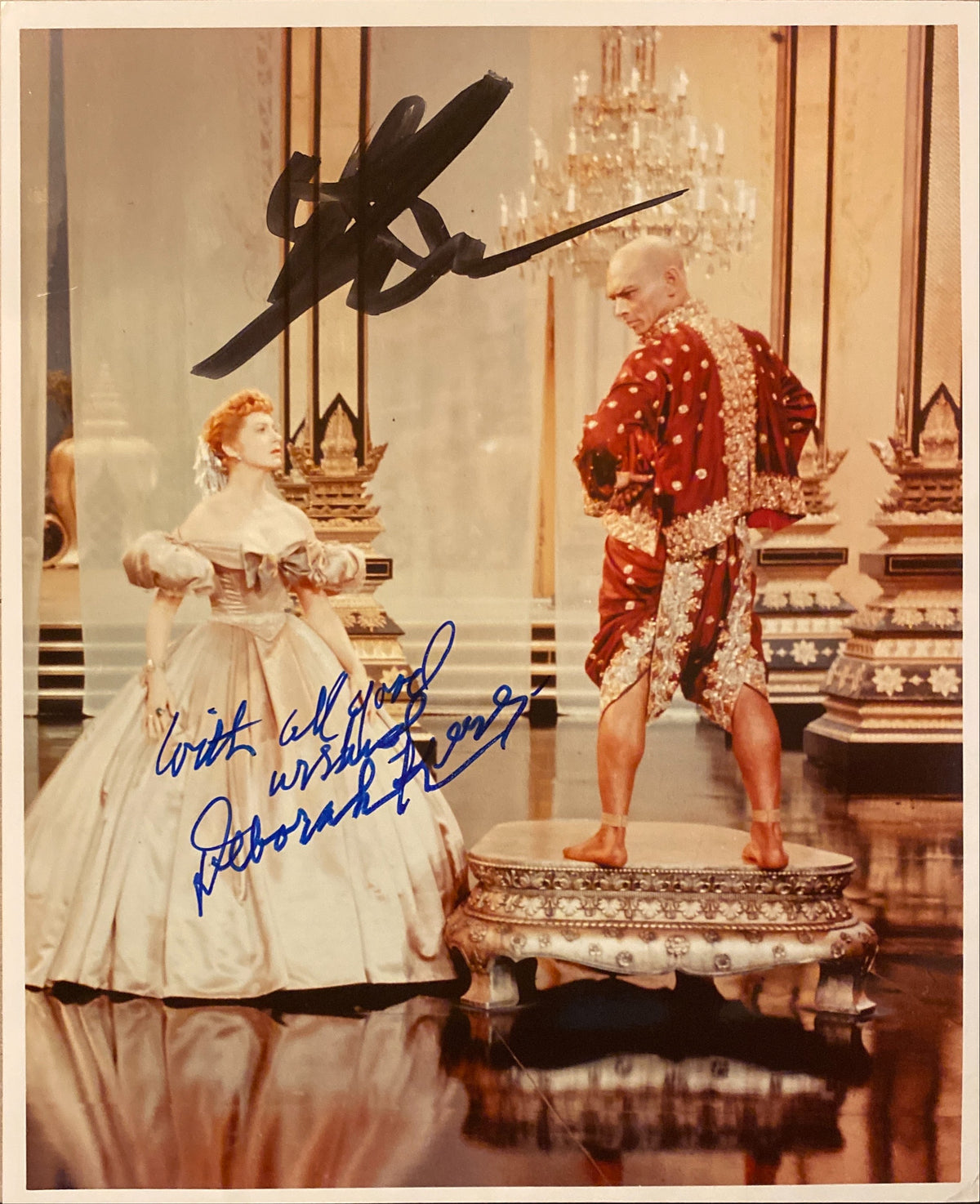 Yul Brynner and Deborah Kerr signed "The King and I" movie photo