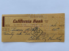 Chester Huntley signed check