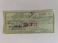 Gig Young signed check