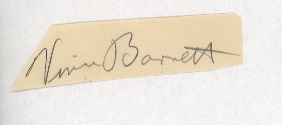 Vince Barnett original signature