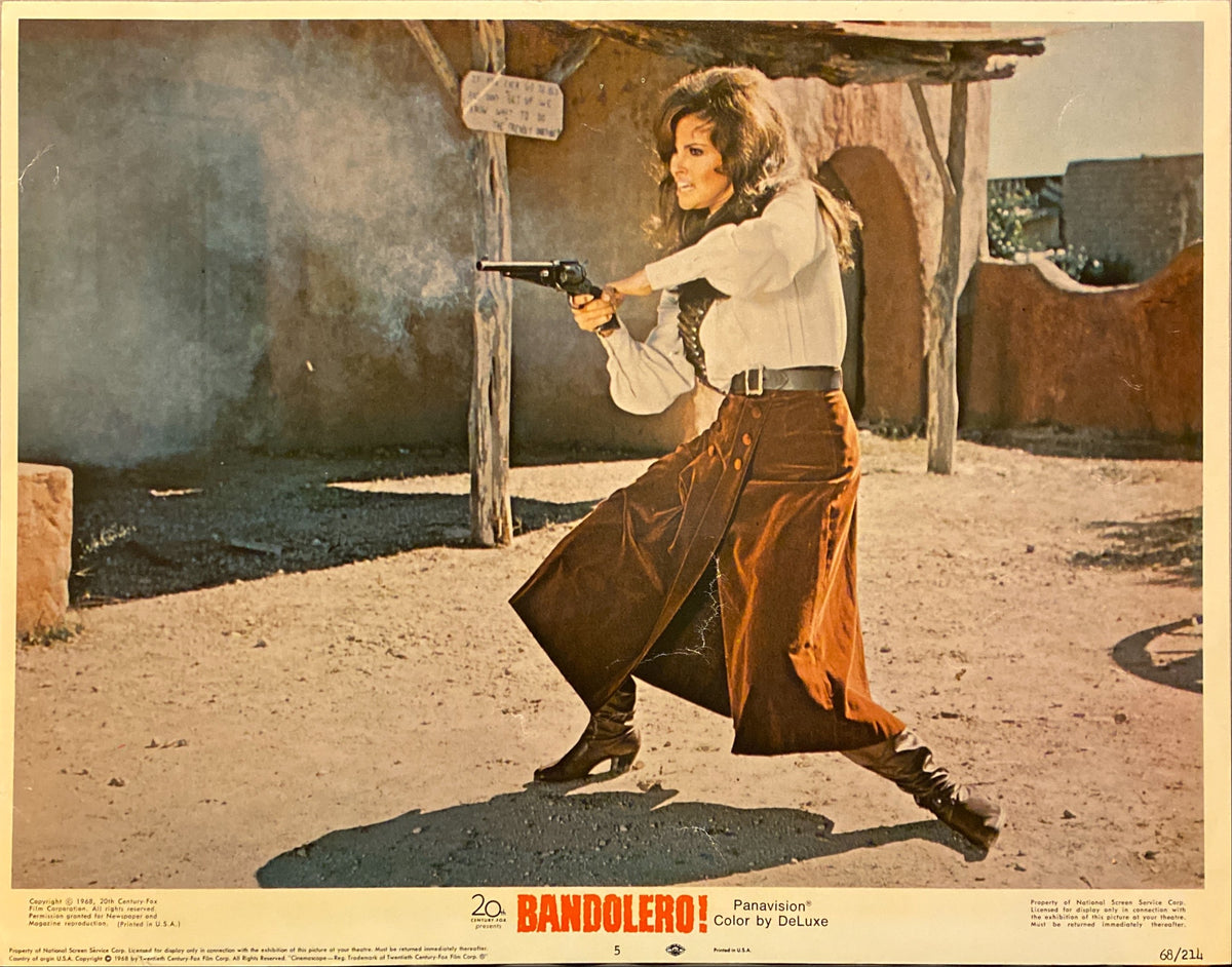 James Stewart, Dean Martin, Raquel Welch, and George Kennedy "Bandolero!" original Lobby Card