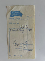 Desi Arnaz signed receipt