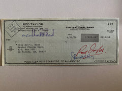 Rod Taylor signed check