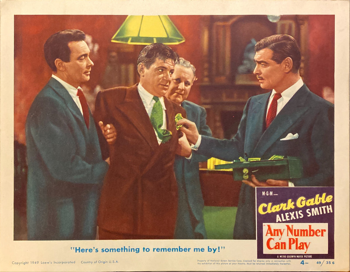 Clark Gable and Alexis Smith "Any Number Can Play" original Lobby Card