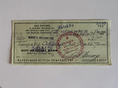 Gig Young signed check