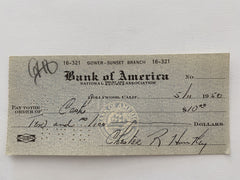 Chester Huntley signed check