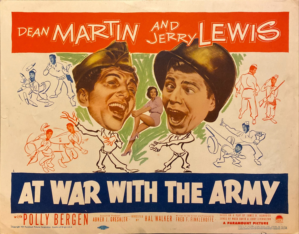 Dean Martin and Jerry Lewis "At War With The Army" original Lobby Card