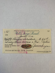 MLB superstar Rollie Fingers signed check