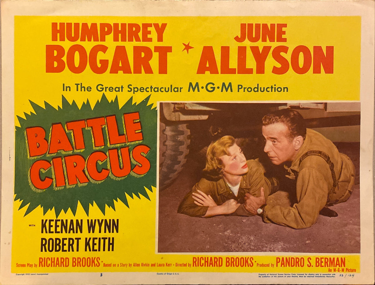 Humphrey Bogart and June Allyson "Battle Circus" original Lobby Card