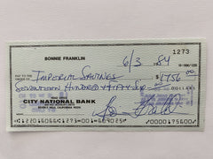 Bonnie Franklin signed check
