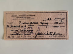 Jessica Walter signed check