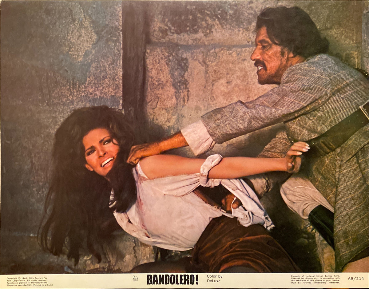 James Stewart, Dean Martin, Raquel Welch, and George Kennedy "Bandolero!" original Lobby Card