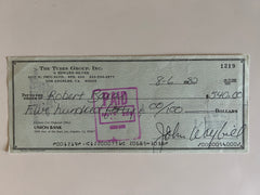 John Waybill signed check
