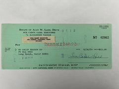 Sue Carol Ladd signed check