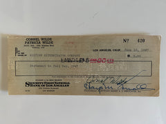 Cornel Wilde signed check