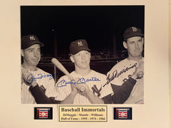 Joe DiMaggio, Mickey Mantle and Ted Williams signed photo