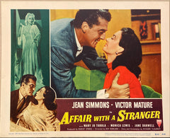 Jean Simmons and Victor Mature "Affair with a Stranger" Lobby Card