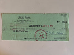 Zeppo Marx signed check