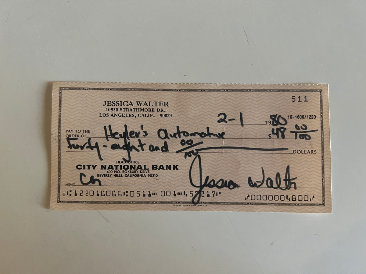 Jessica Walter signed check