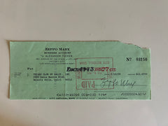 Zeppo Marx signed check