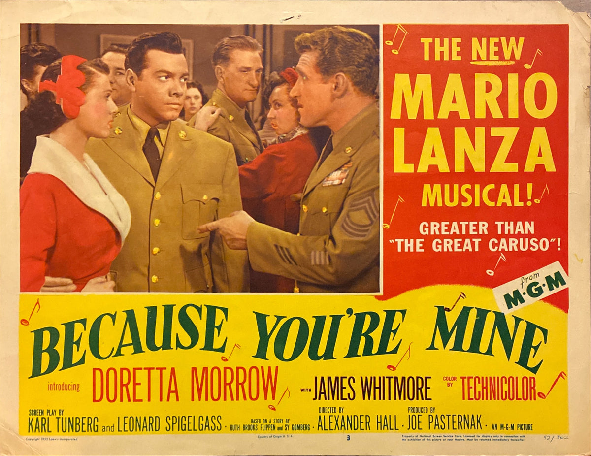 Loretta Young and Jeff Chandler "Because of You" original Lobby Card