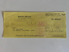 Zeppo Marx signed check