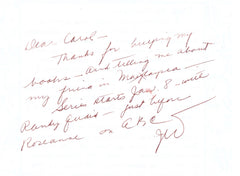 Comedian Jonathan Winters signed personal letter