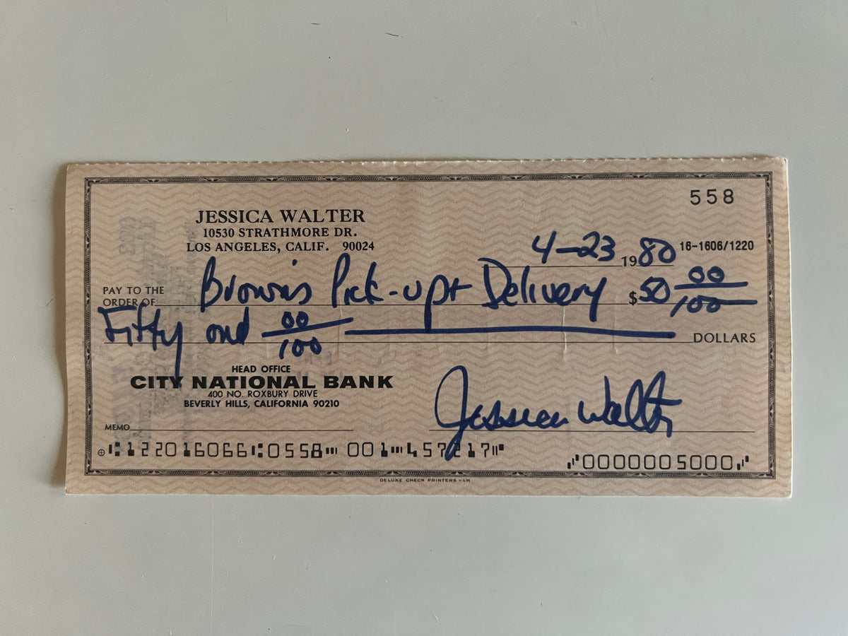Jessica Walter signed check