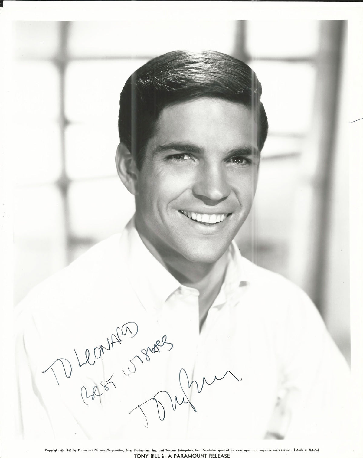 My Bodyguard Tony Bill Signed Photo
