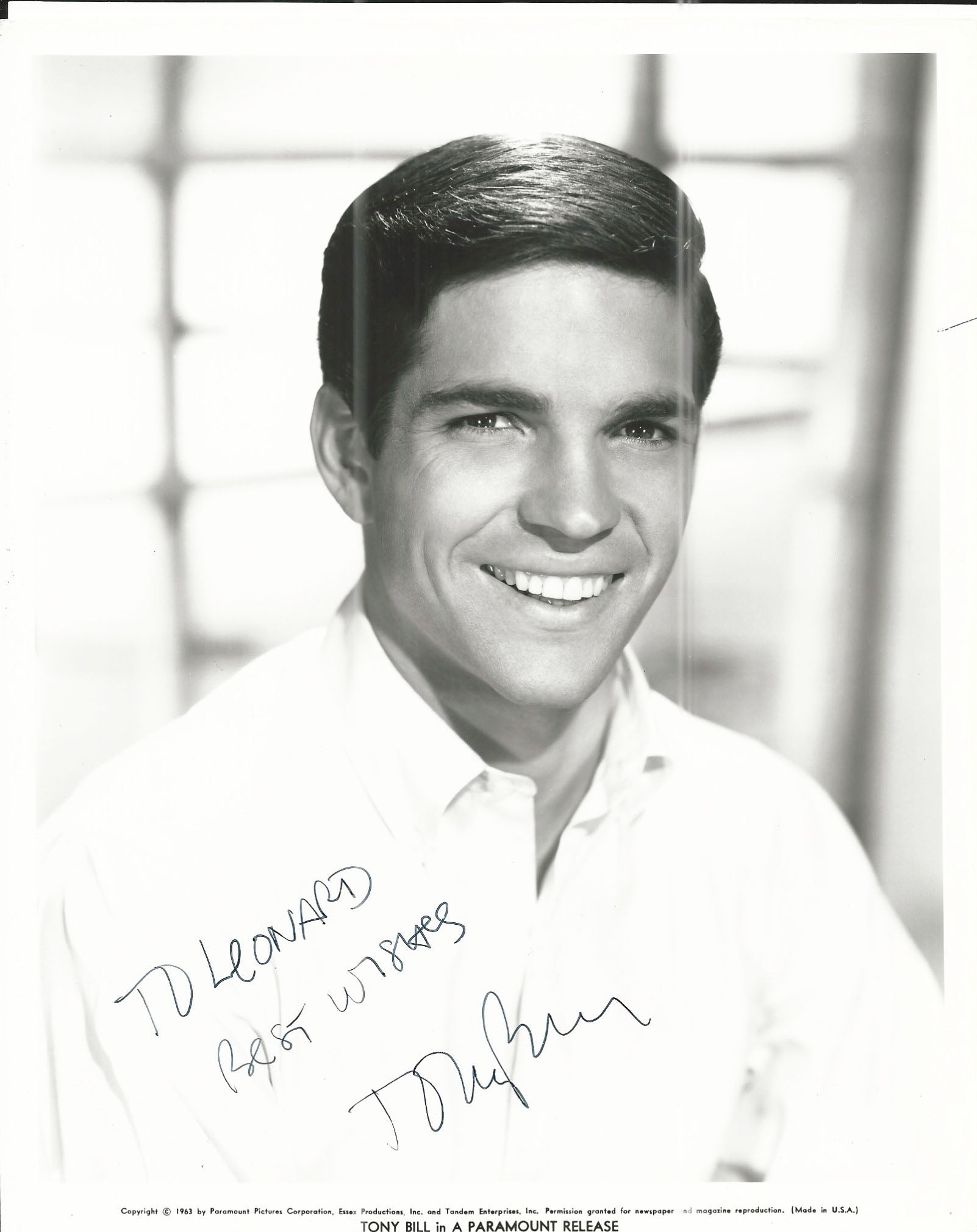 My Bodyguard Tony Bill Signed Photo