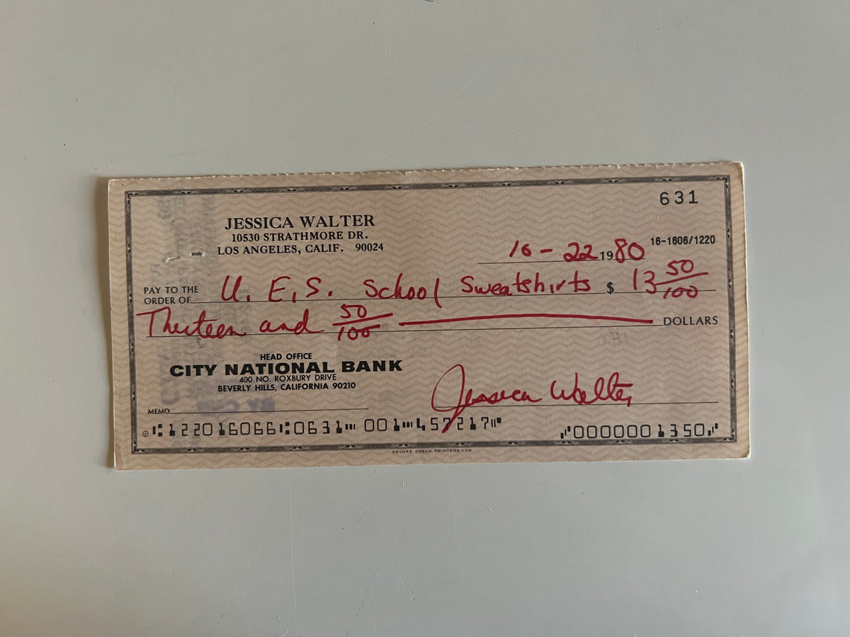 Jessica Walter signed check