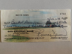 Bruce Dern signed check