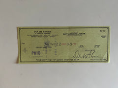 Dinah Shore signed check