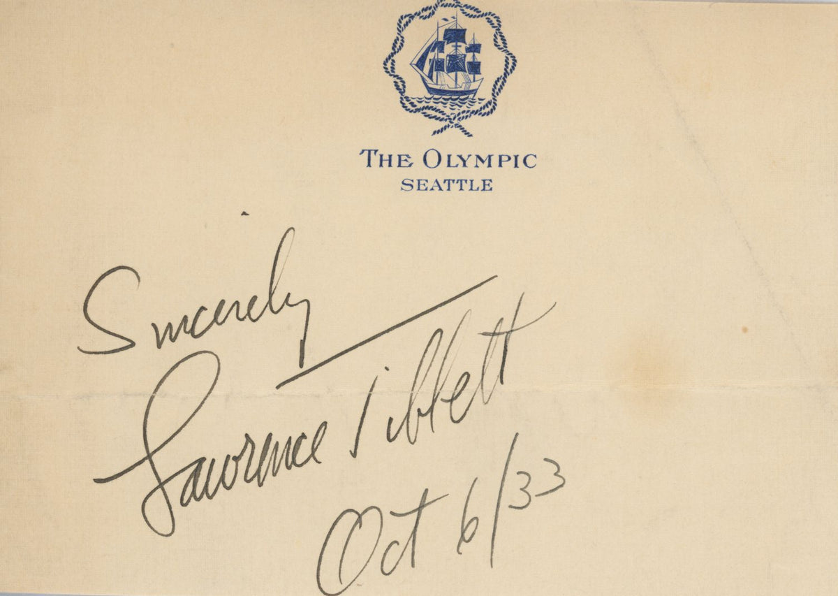 Lawrence Tibbett signature cut