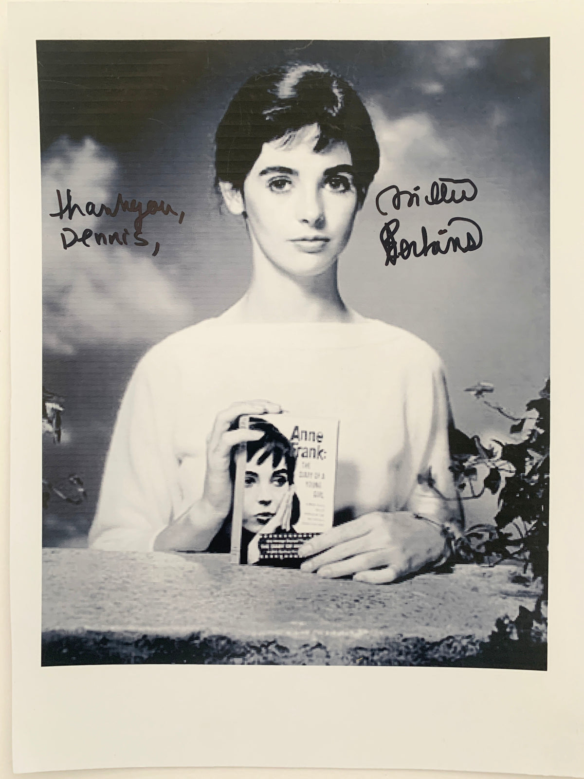 The Diary Of Anne Frank Millie Perkins signed photo