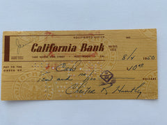 Chester Huntley signed check