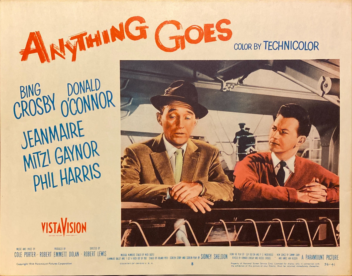 Bing Crosby, Donald O'Connor, Zizi Jeanmaire, and Mitzi Gaynor "Anything Goes" original lobby card