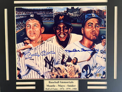 Duke Snider, Willie Mays and Mickey Mantle signed photo.