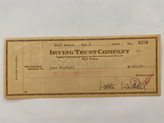 Walter Winchell signed check