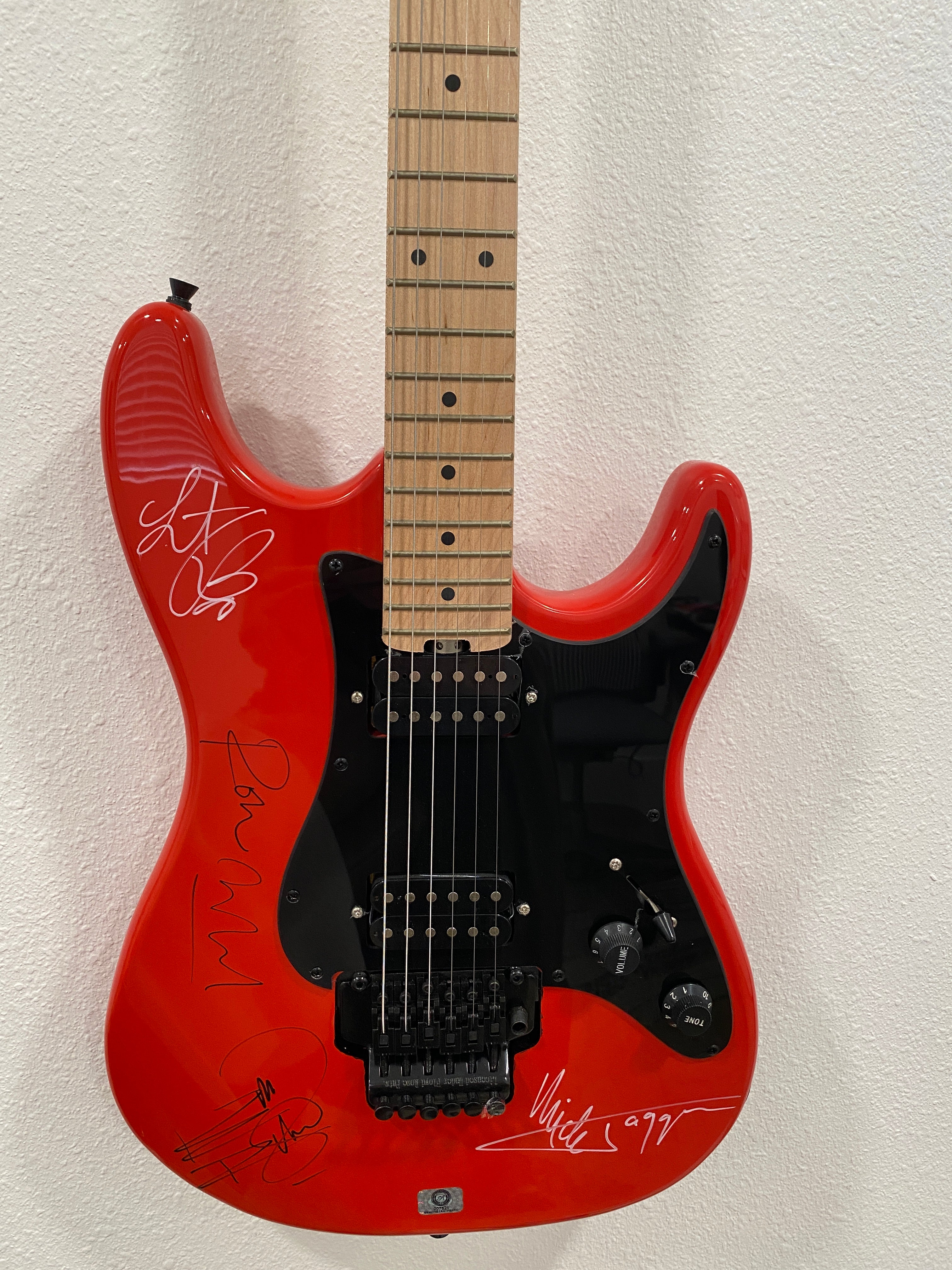 The Rolling Stones band signed guitar