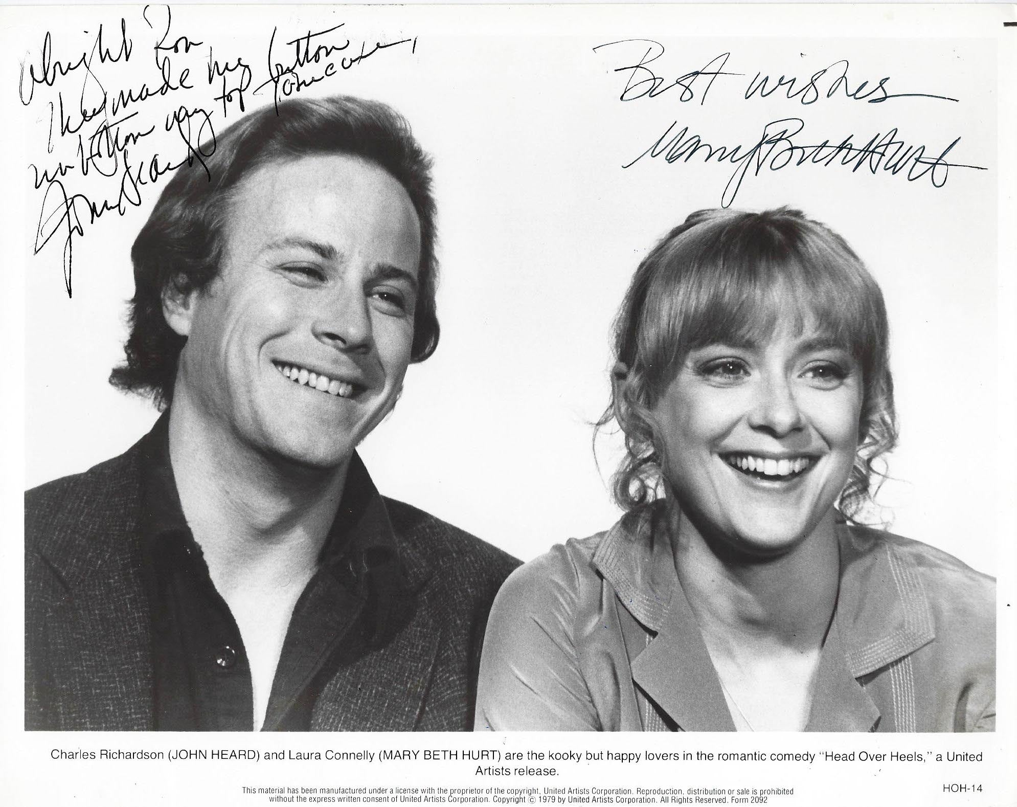 Head Over Heels	John Heard and 
Mary Beth Hurt signed movie photo