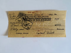 Cornel Wilde signed check