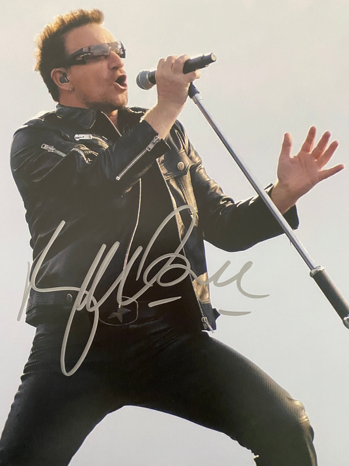 U2 Bono signed photo