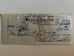 Rosalind Russell signed check